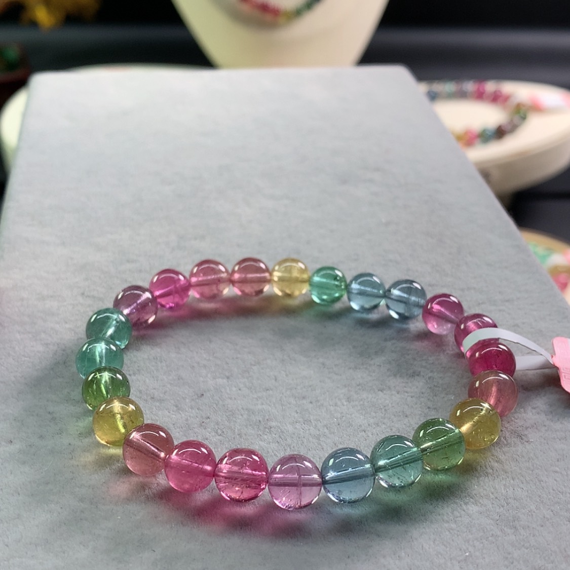 【闪购商品】碧玺手链未镶嵌碧玺荧光色标单圈7.8