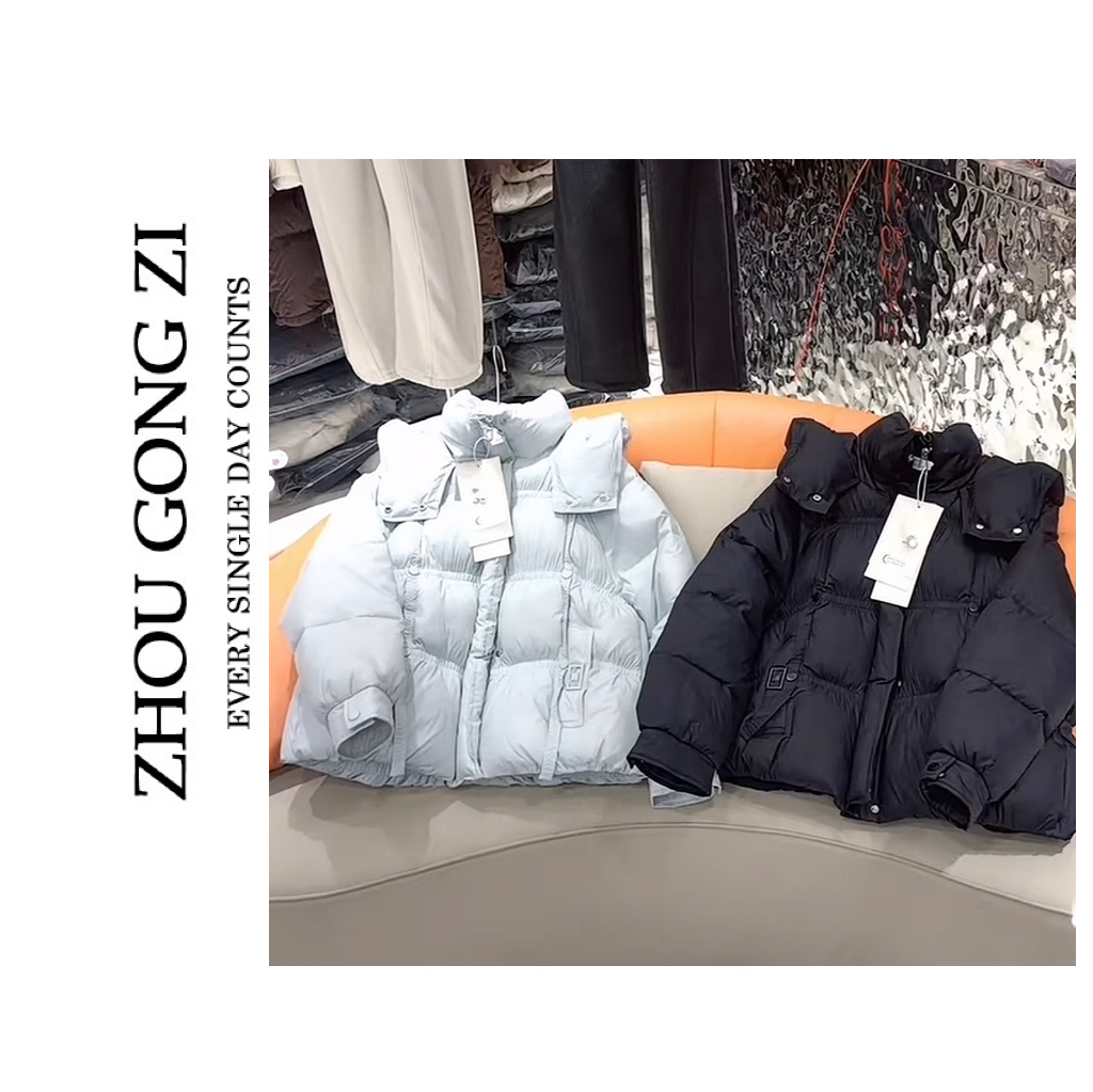 周公子优选2025冬季新款石墨烯云绒加厚连帽短款外套-9536