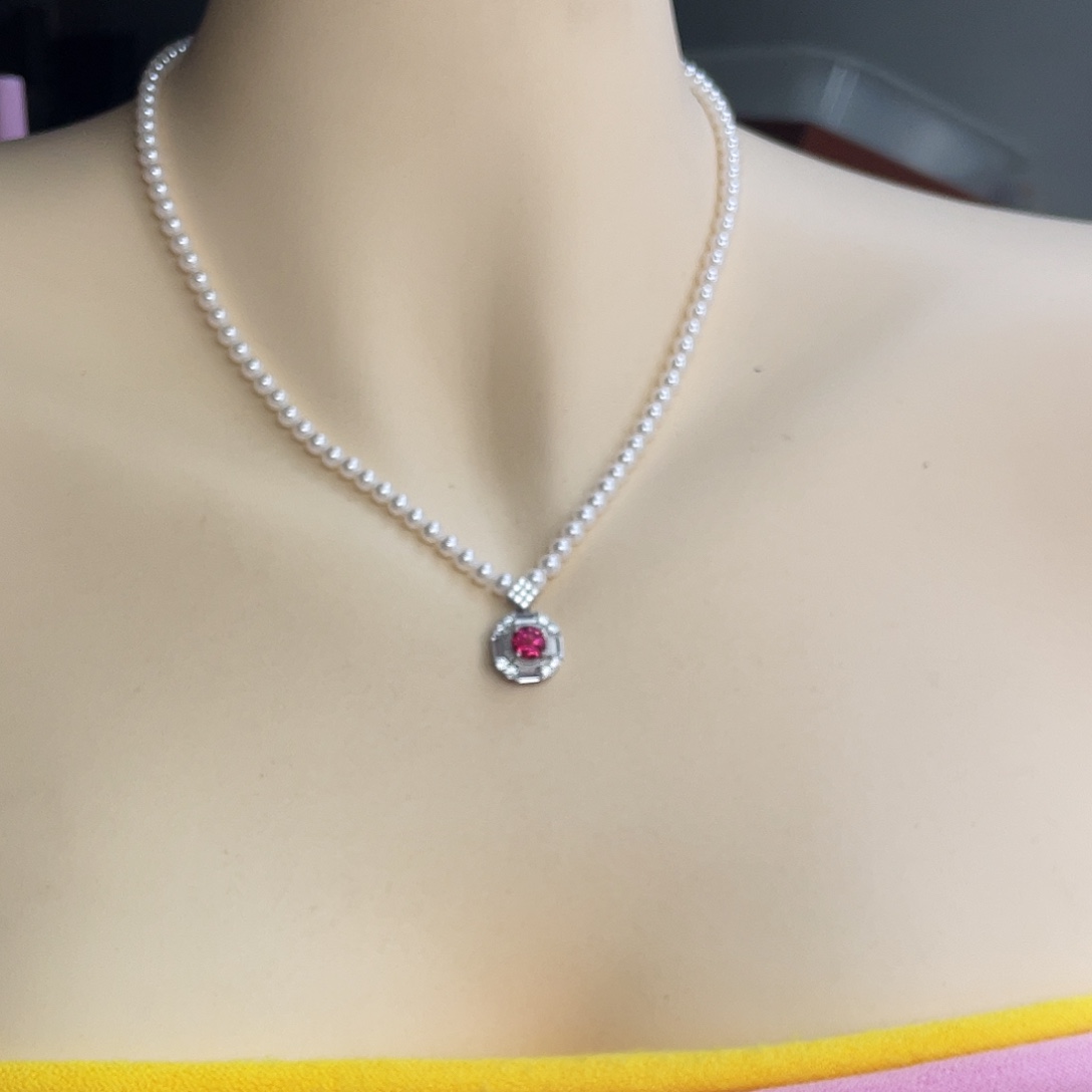 颈饰银S925镶嵌托帕石