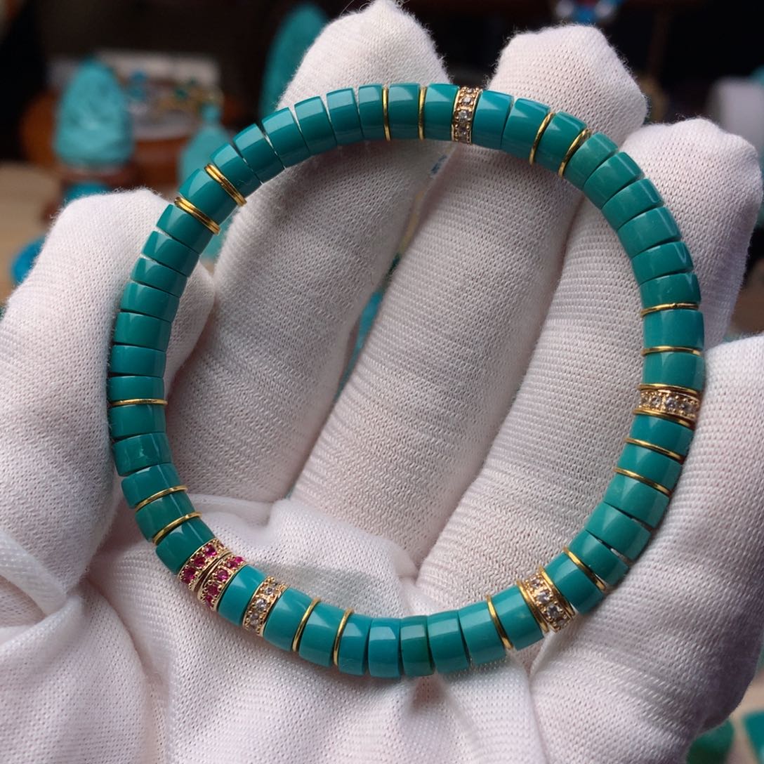 绿松石珠宝奇石未镶嵌6m m