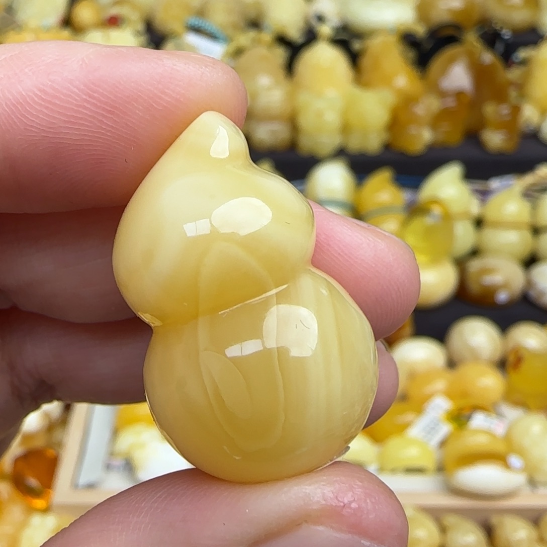 蜜蜡吊坠(不含链)未镶嵌天然俄料浓蜡妖花蜜蜡葫芦吊坠