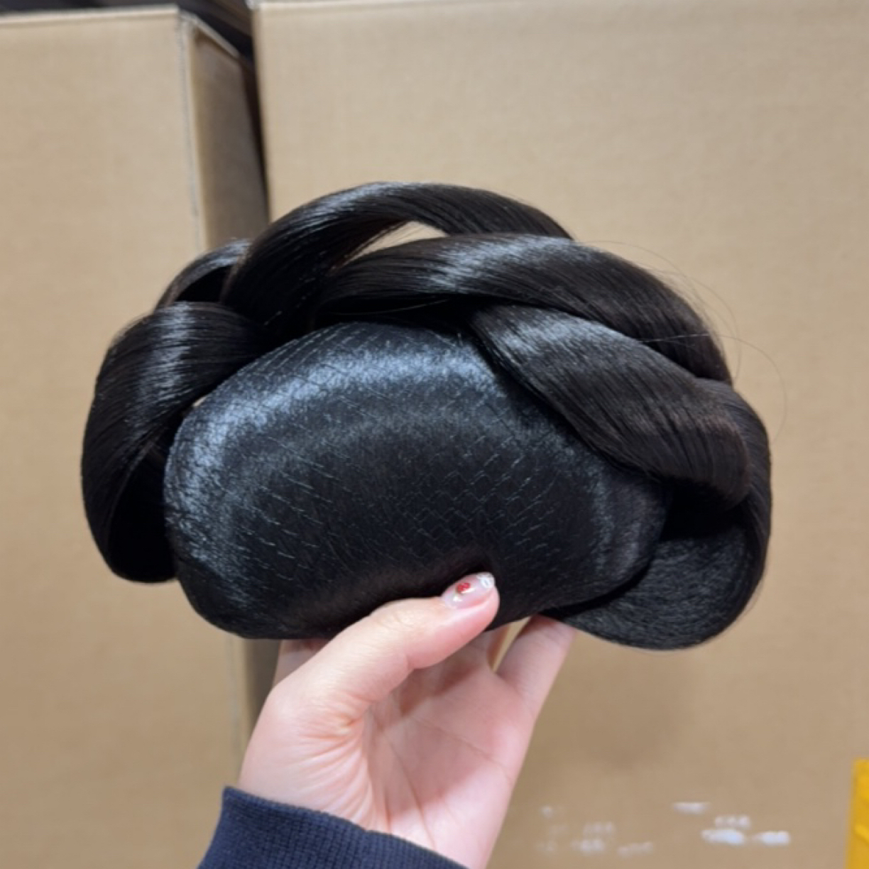 黑猫吐司发髻 纯发丝默认微瑕  