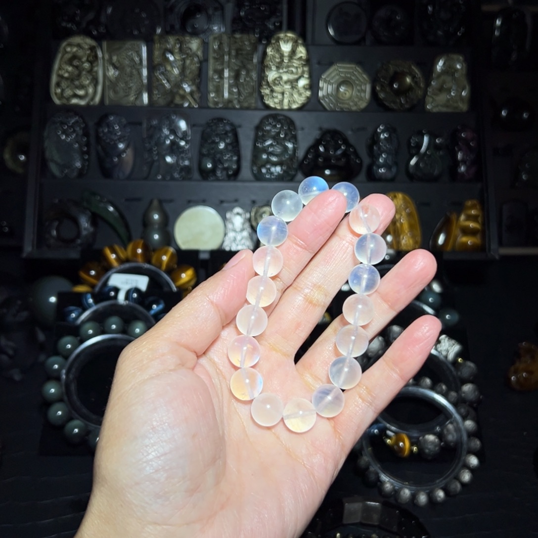 墨***殇黑曜岩未镶嵌手链