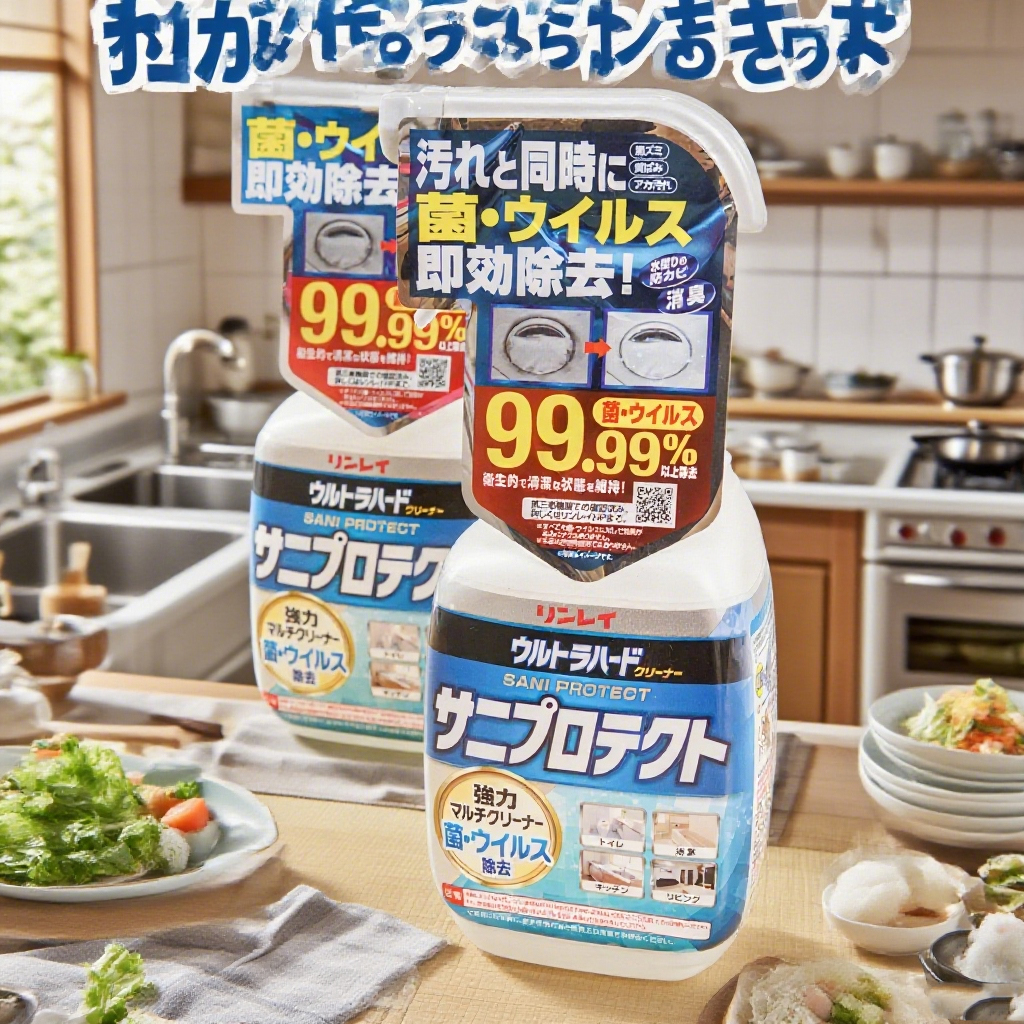 日本林丽700ml多用不伤手卫生间墙浴室厨房多用清洁剂喷雾