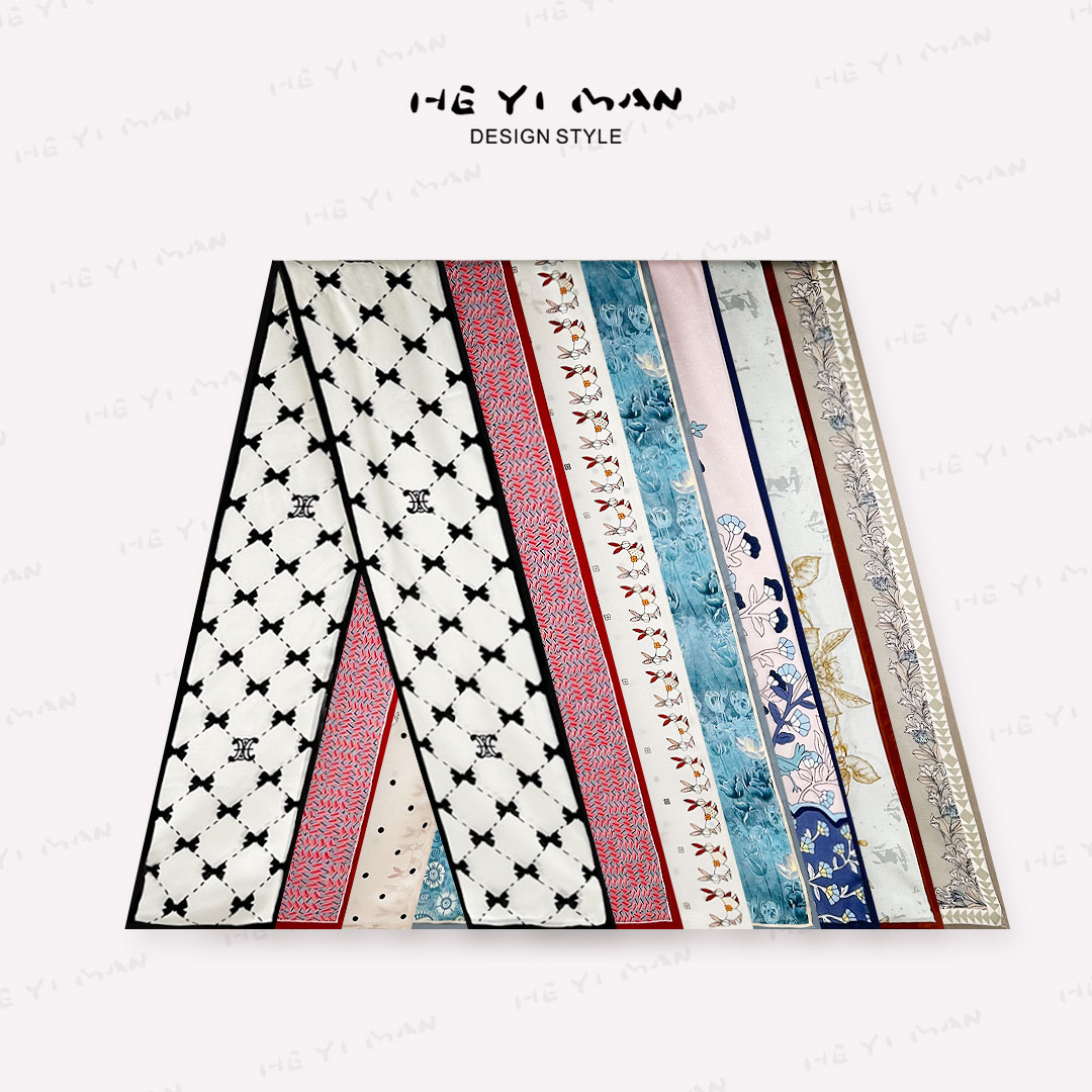 【何以慢】100%桑蚕丝真丝轻奢百搭细窄小长条丝巾L-A5066