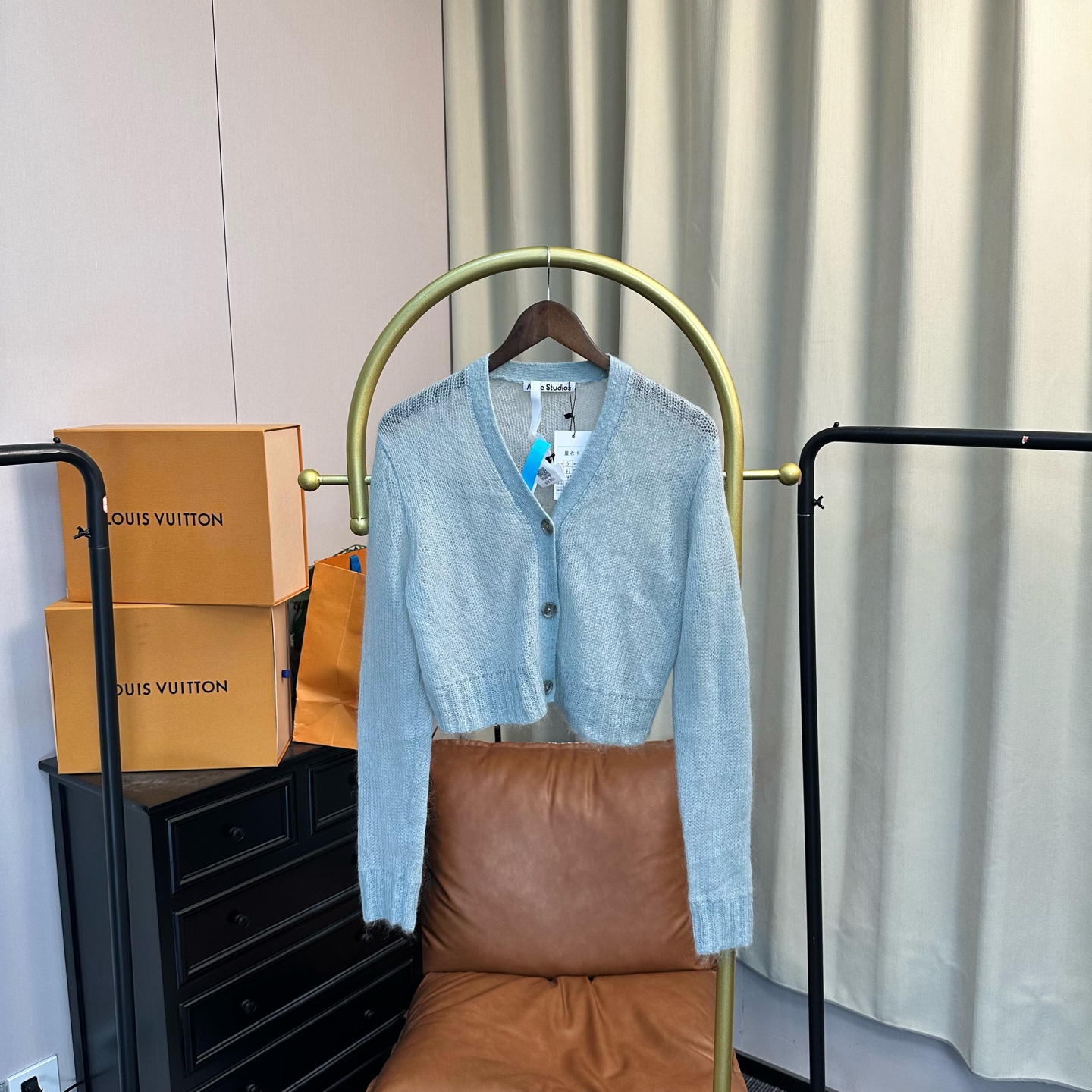 99新 Acne studio 梅芙 蓝色针织长袖开衫 S码 