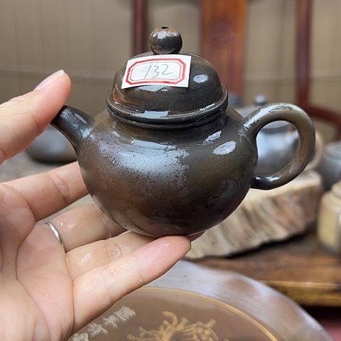 戬谷龙窑柴烧茶壶132