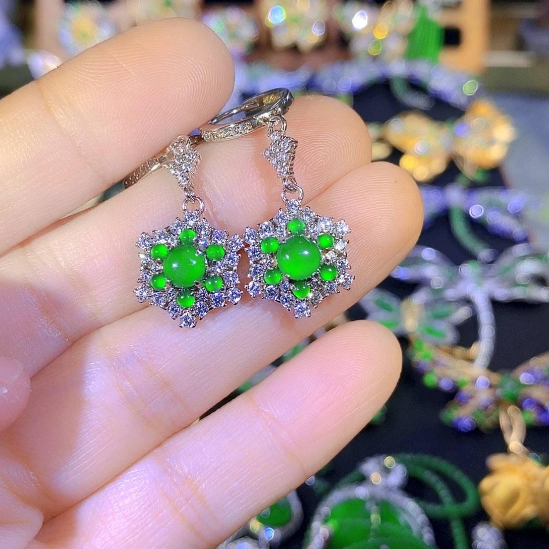 吊坠(不含链)银S925镶嵌翡翠