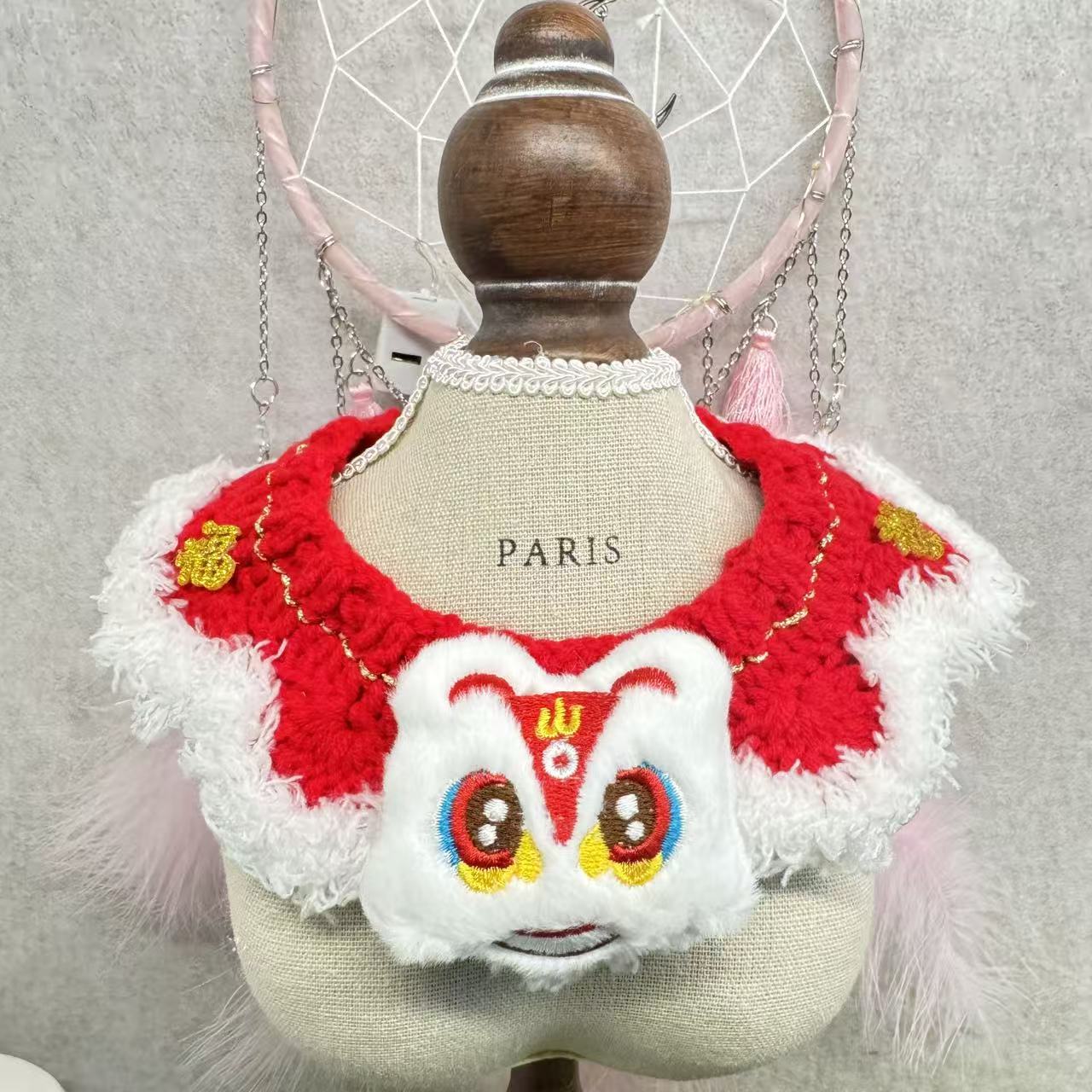 帅喵喵宠物围脖针织蕾丝平面口水巾no退no换