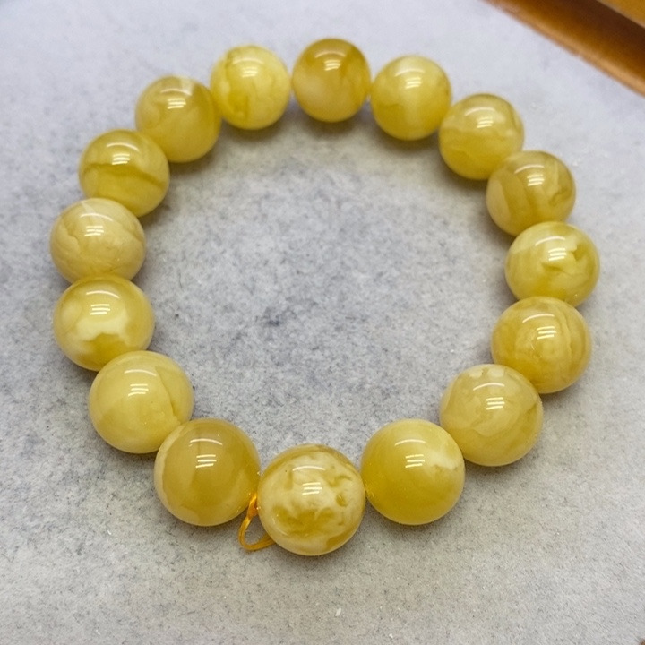 蜜蜡裸石未镶嵌手串