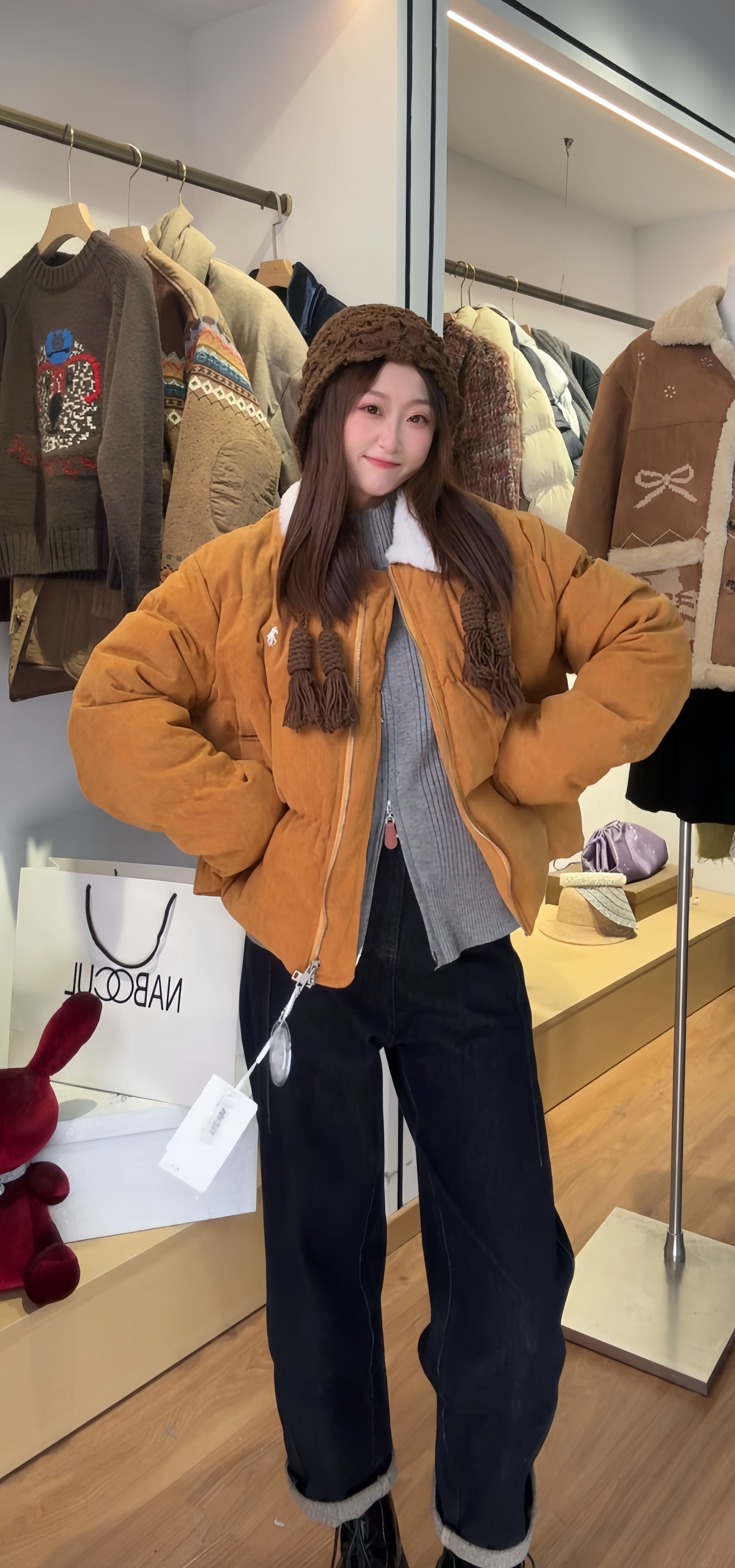 【壹壹专属】时尚休闲百搭宽松毛领外套WT3311