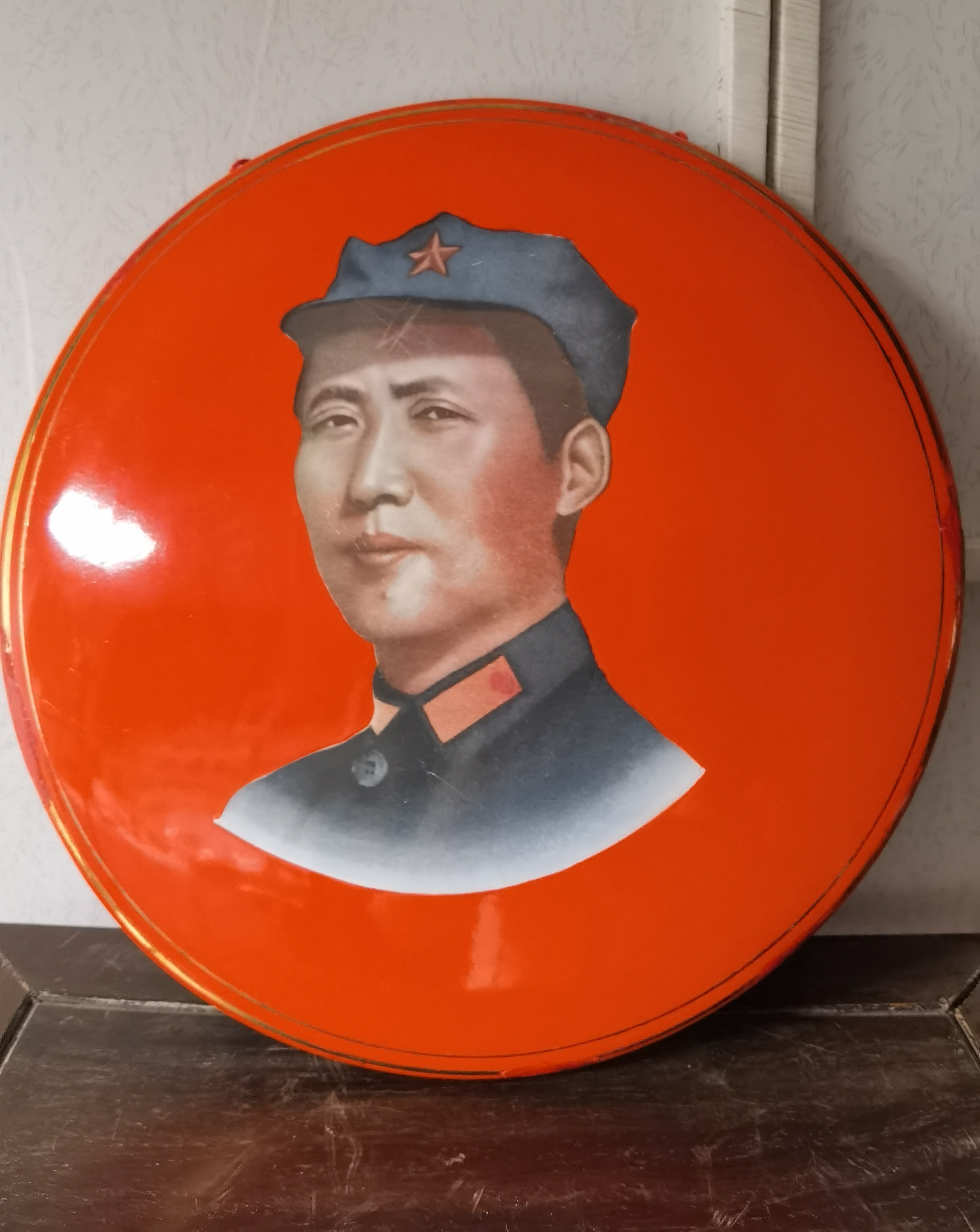 搪瓷毛主席大像章直径36厘米包老实物拍摄按图发货