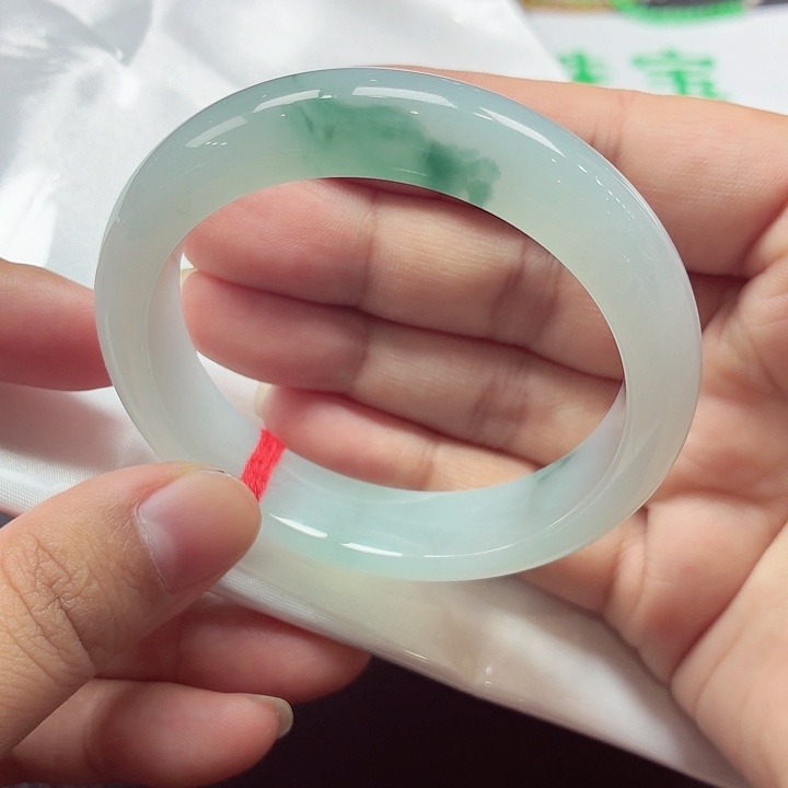 翡翠未镶嵌手镯天然缅甸A货翡翠（胶胶润润）0毛孔