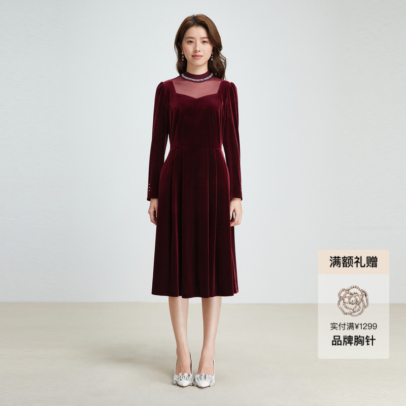 【天鹅绒】Koradior珂莱蒂尔商场同款秋季气质高级感连衣裙礼服裙