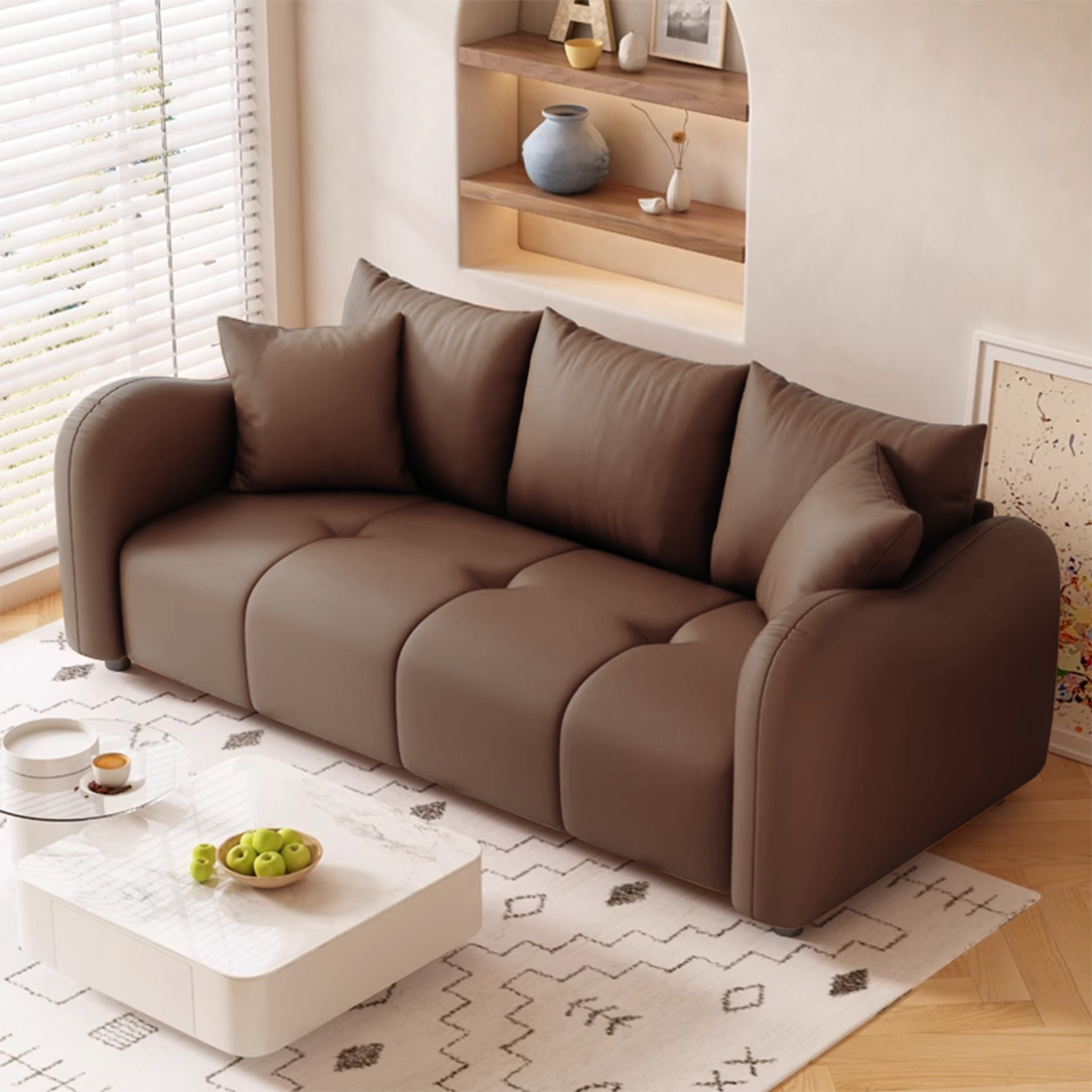 小户型沙发客厅轻奢布艺2025新款三双人直排简约现代猫抓皮小沙发