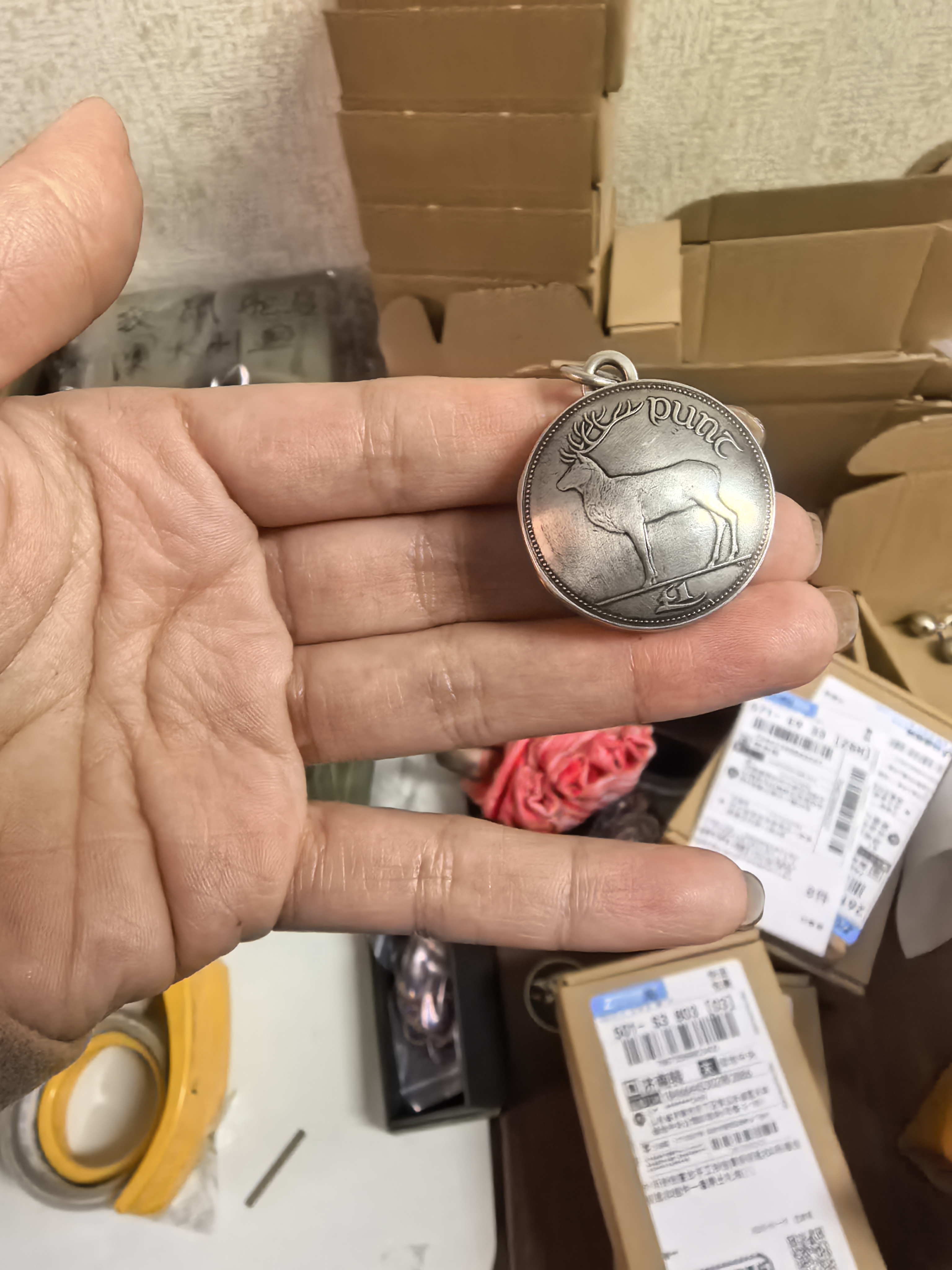 爱尔兰麋鹿硬币扣盒