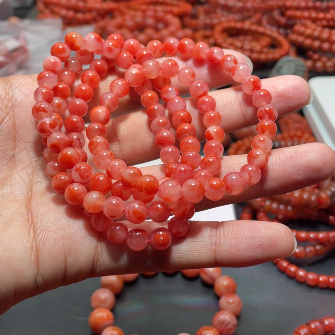 南红玛瑙手链未镶嵌
