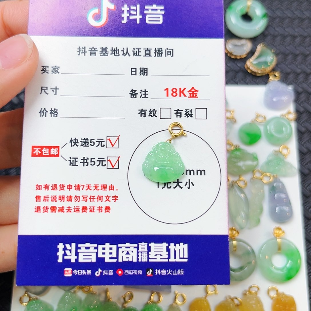 p***潘翡翠18K金镶嵌颈饰