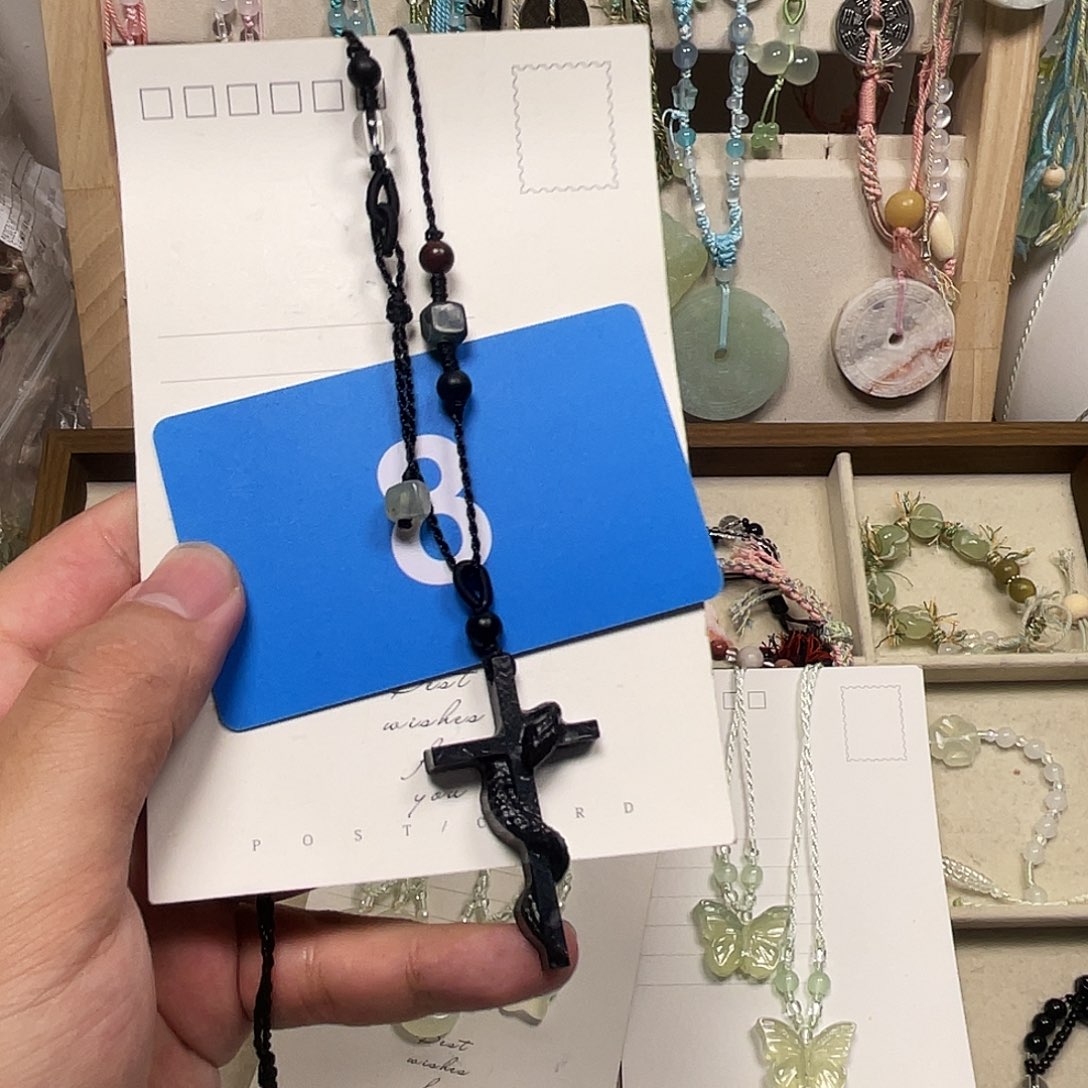 蛇纹石玉合金颈饰
