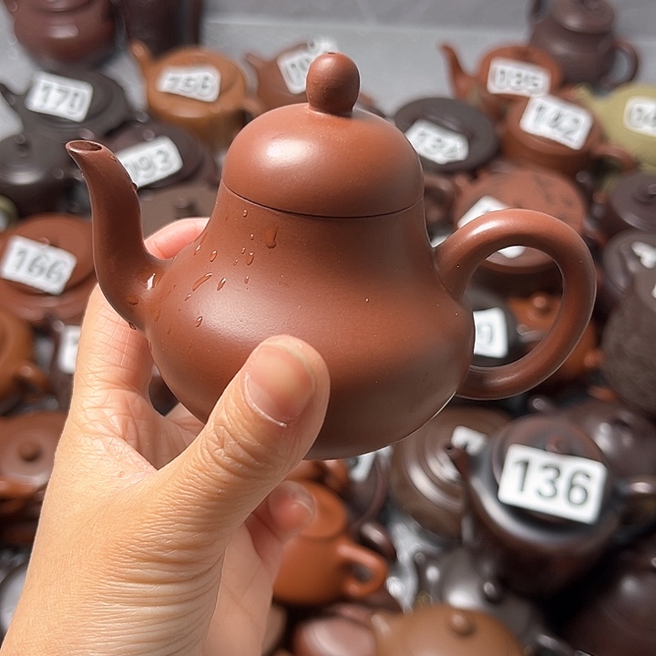 紫砂茶壶紫砂微瑕半手