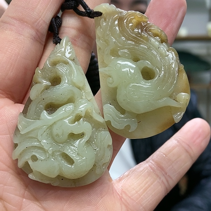 和田玉小件龙凤未镶嵌