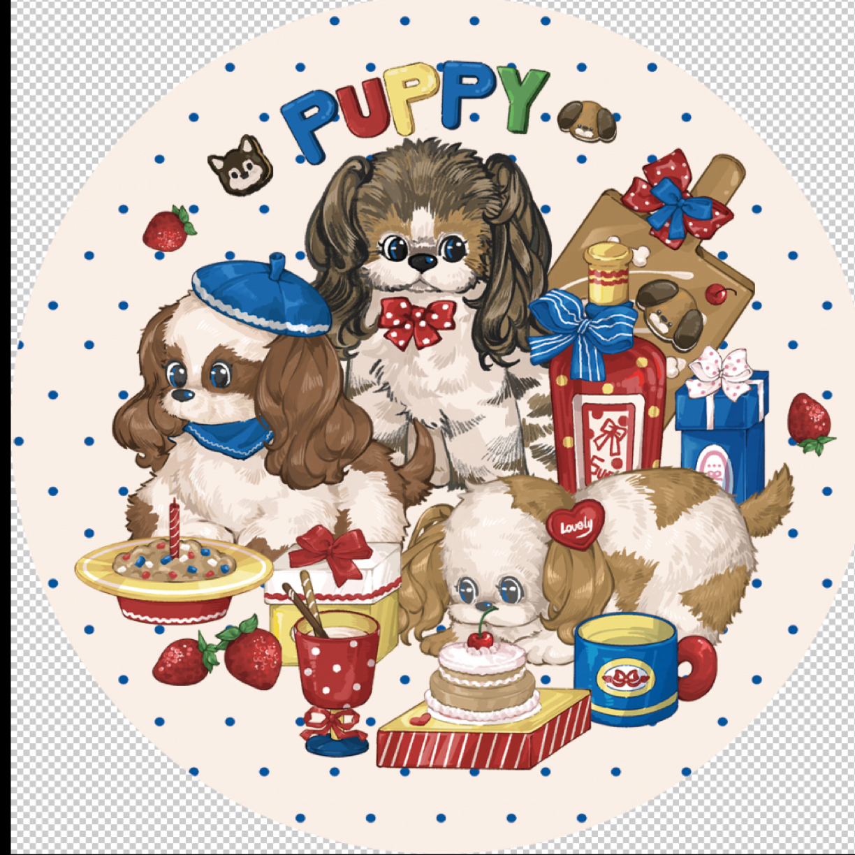 【手绘贴纸卡头背卡】发夹卡纸卡头贴纸