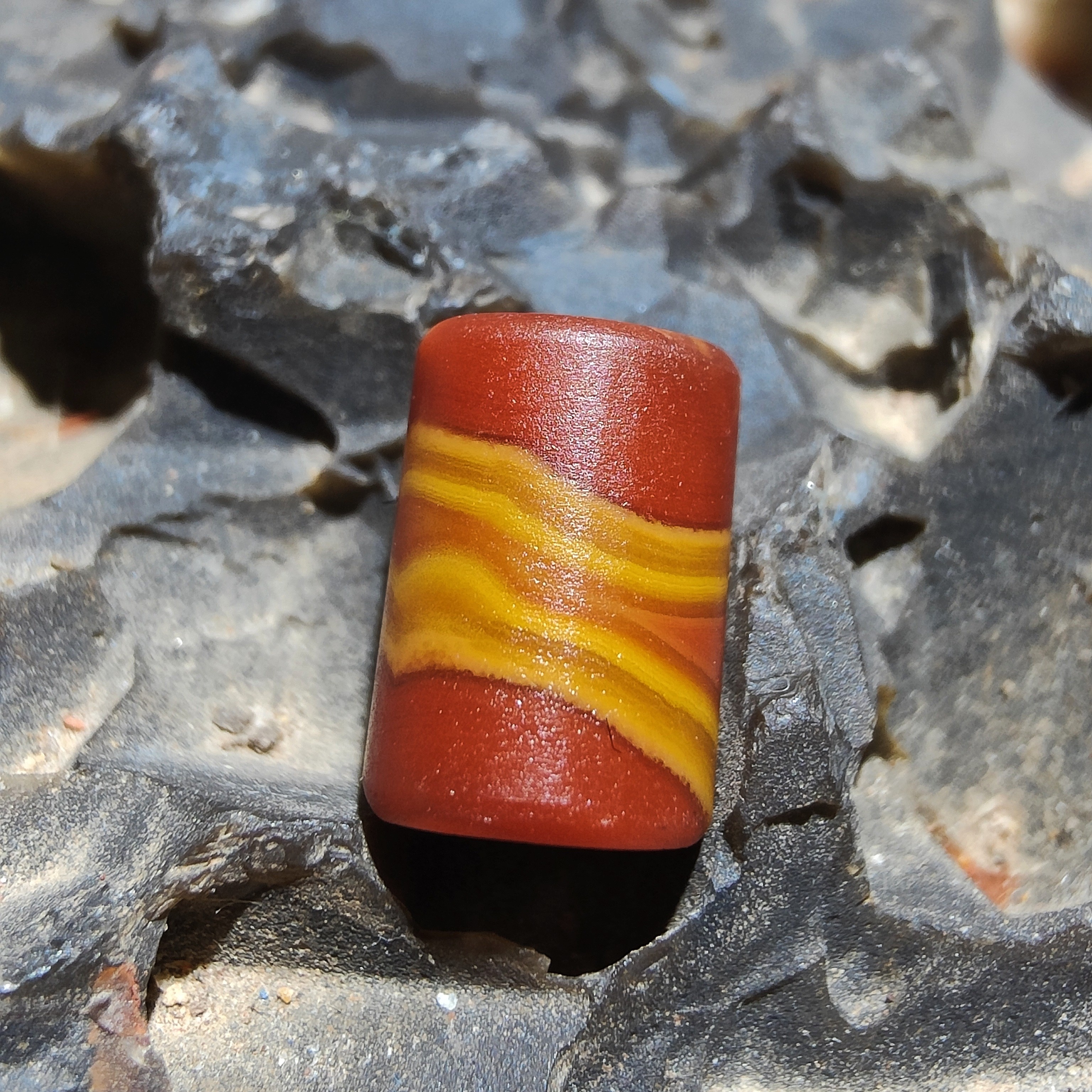 宣化战国红玛瑙直切桶珠