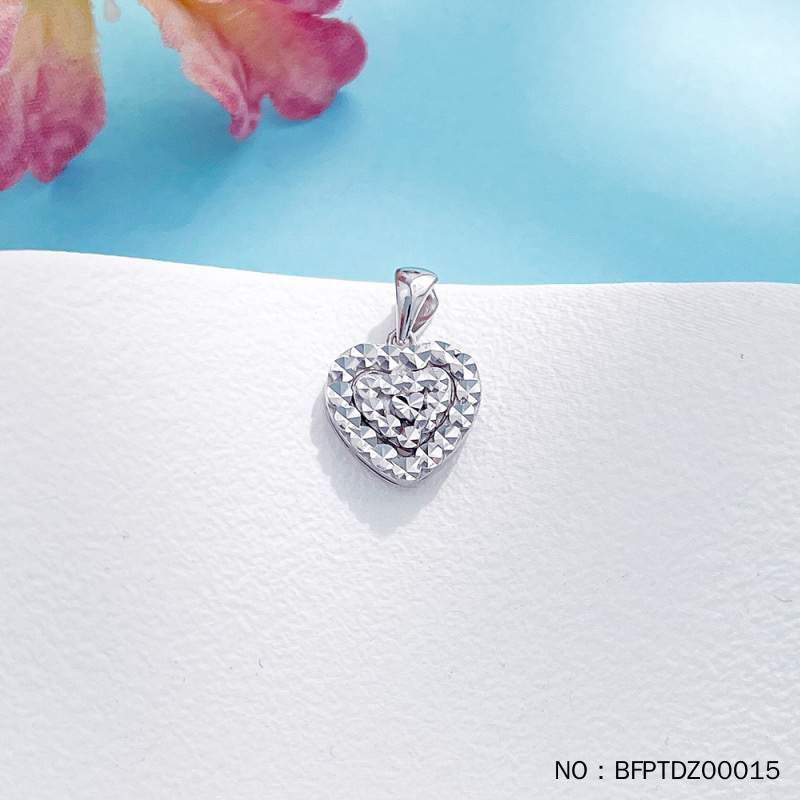 铂金pt950永恒爱心仿钻爱心吊坠（不含链）