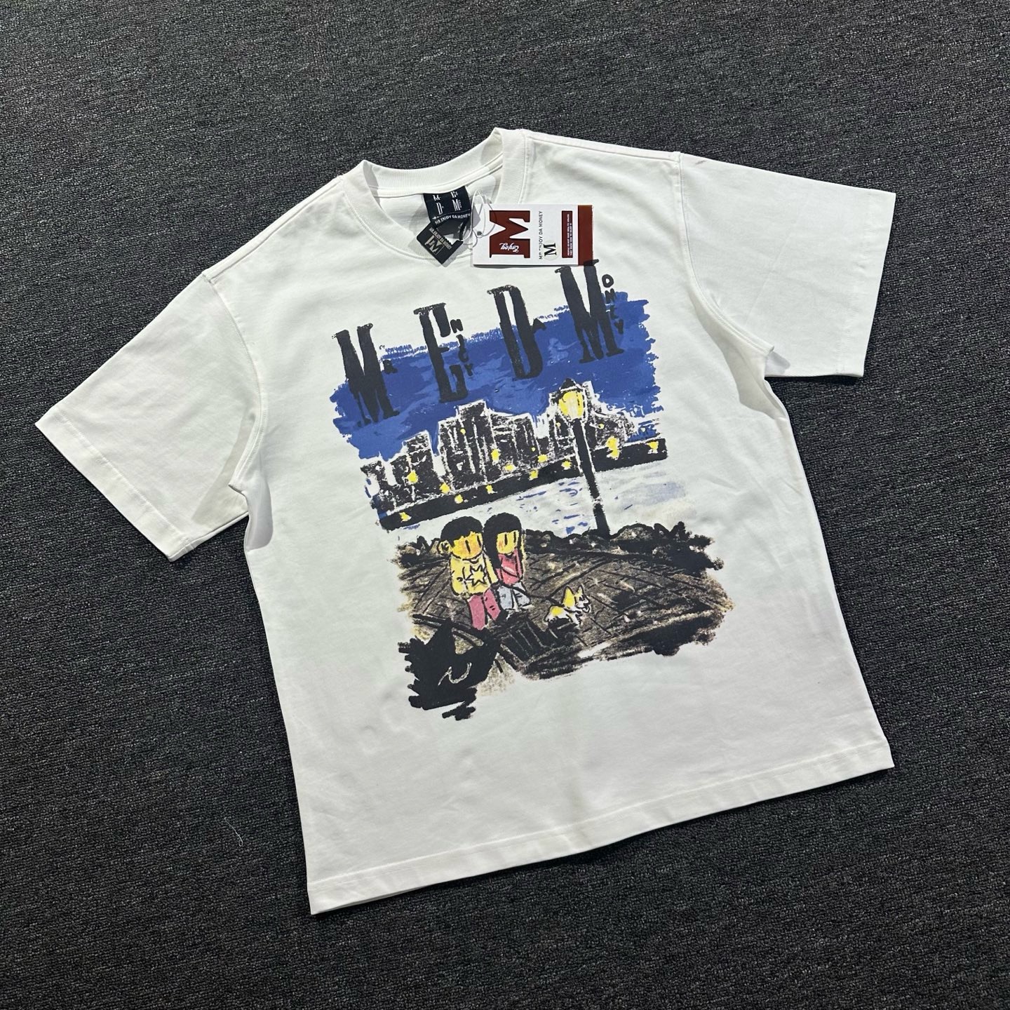 MEDMxNewmasus联名蝶园漫步短袖T恤男女同款夏季潮牌情侣装体恤衫