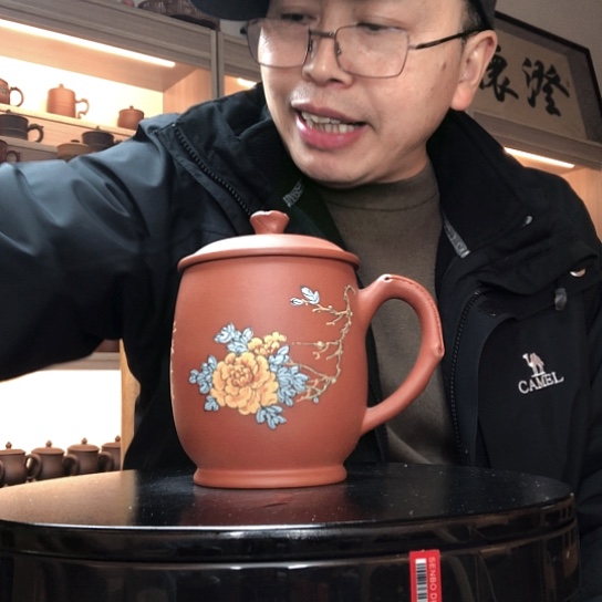 茶杯清水泥花开富贵容量400