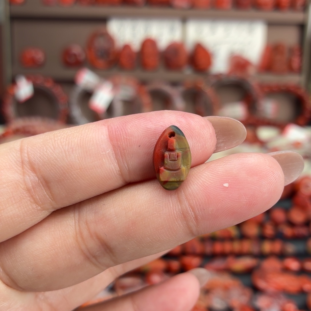 南红玛瑙未镶嵌颈饰无相佛牌