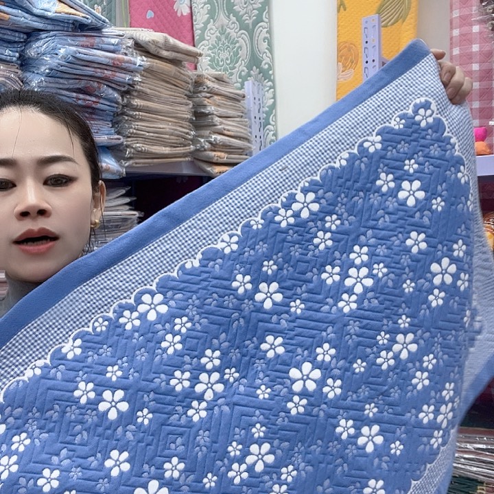 棉蓝色雪花纯棉面料