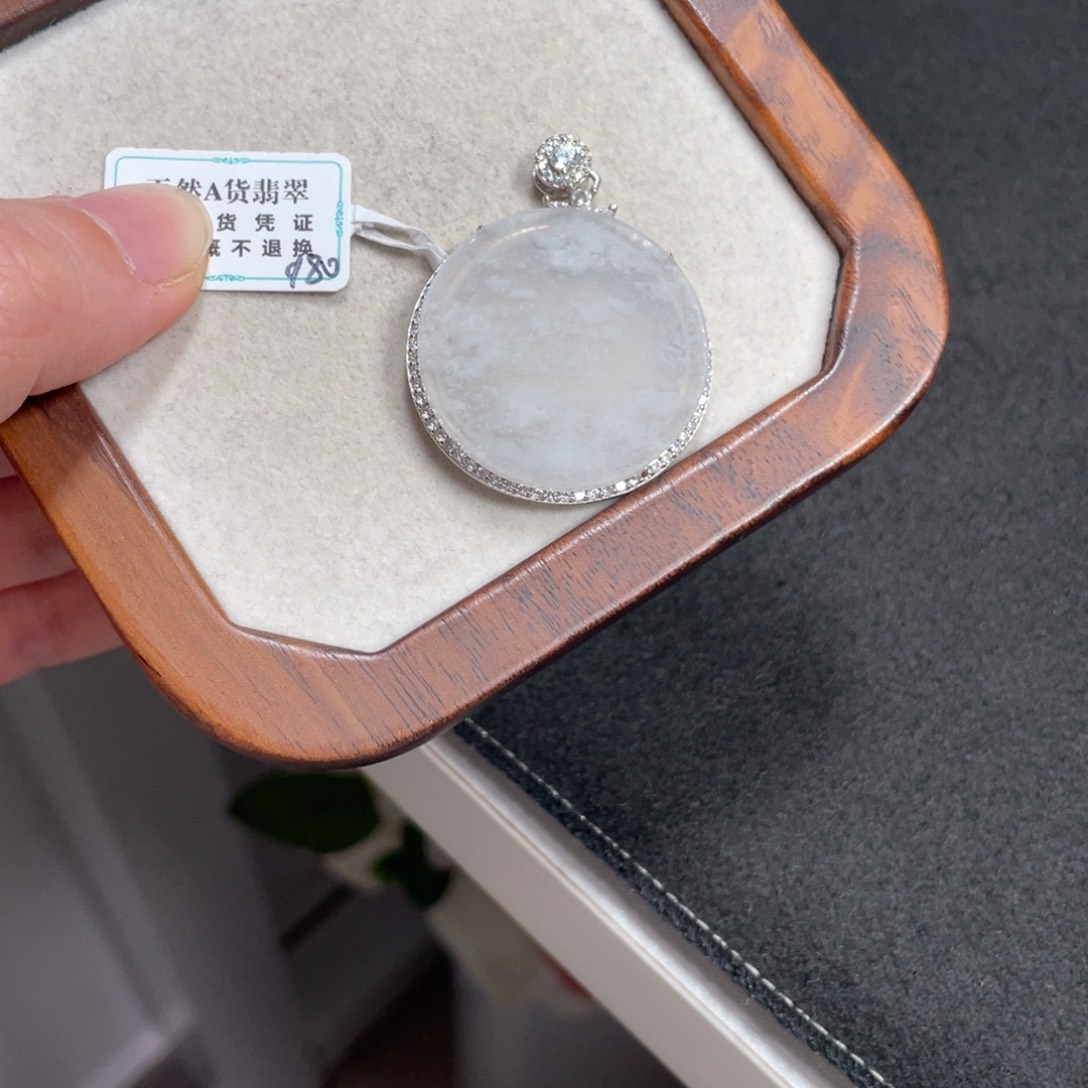 翡翠颈饰银S925镶嵌离*7366