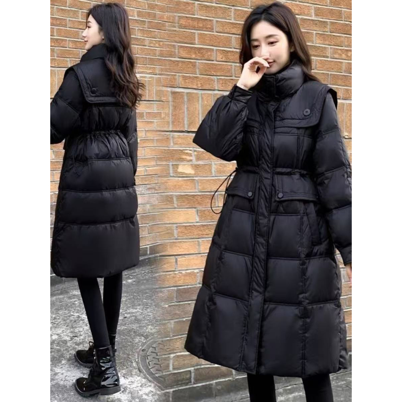 021立领常规中长款长袖耐磨棉衣棉服显瘦冬季收腰女士