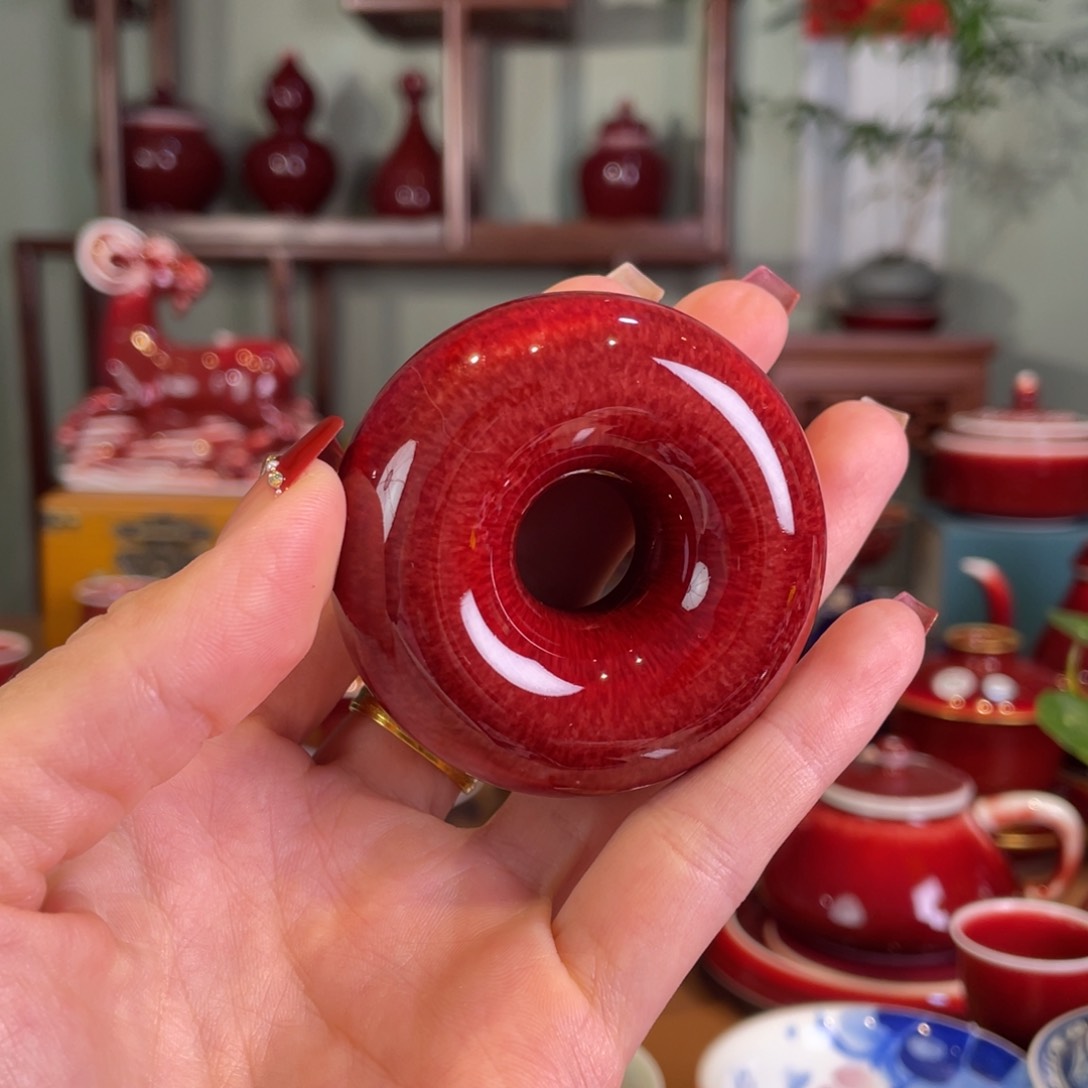 禅**心清欢雅玩原矿郎红福利甜甜圈盖置