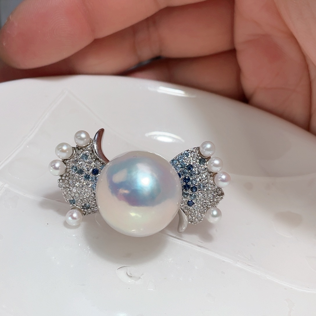 淡水珍珠戒指银S925镶嵌