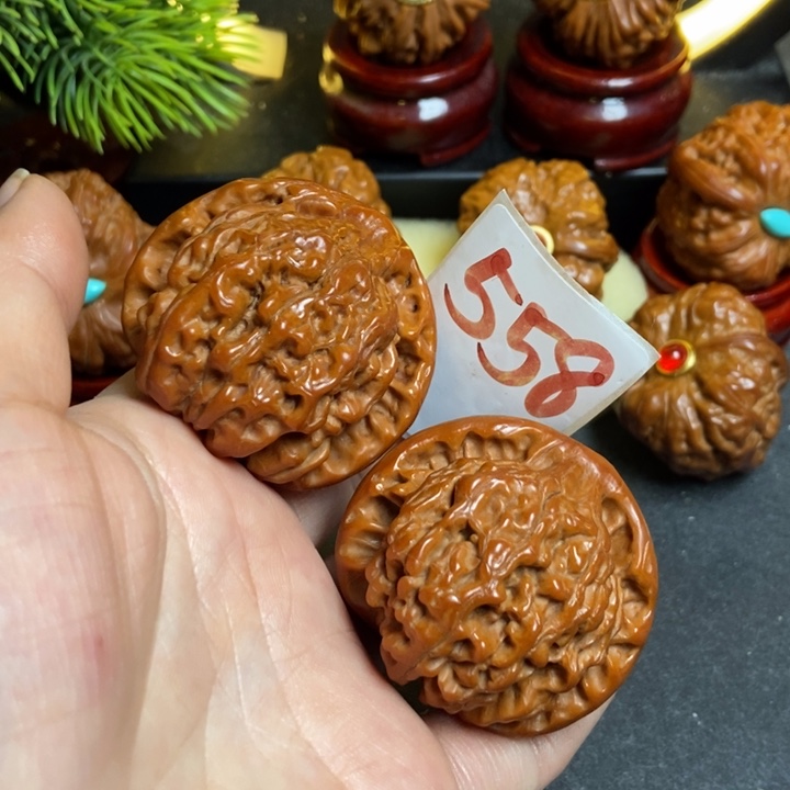 文玩核桃把件45官帽558