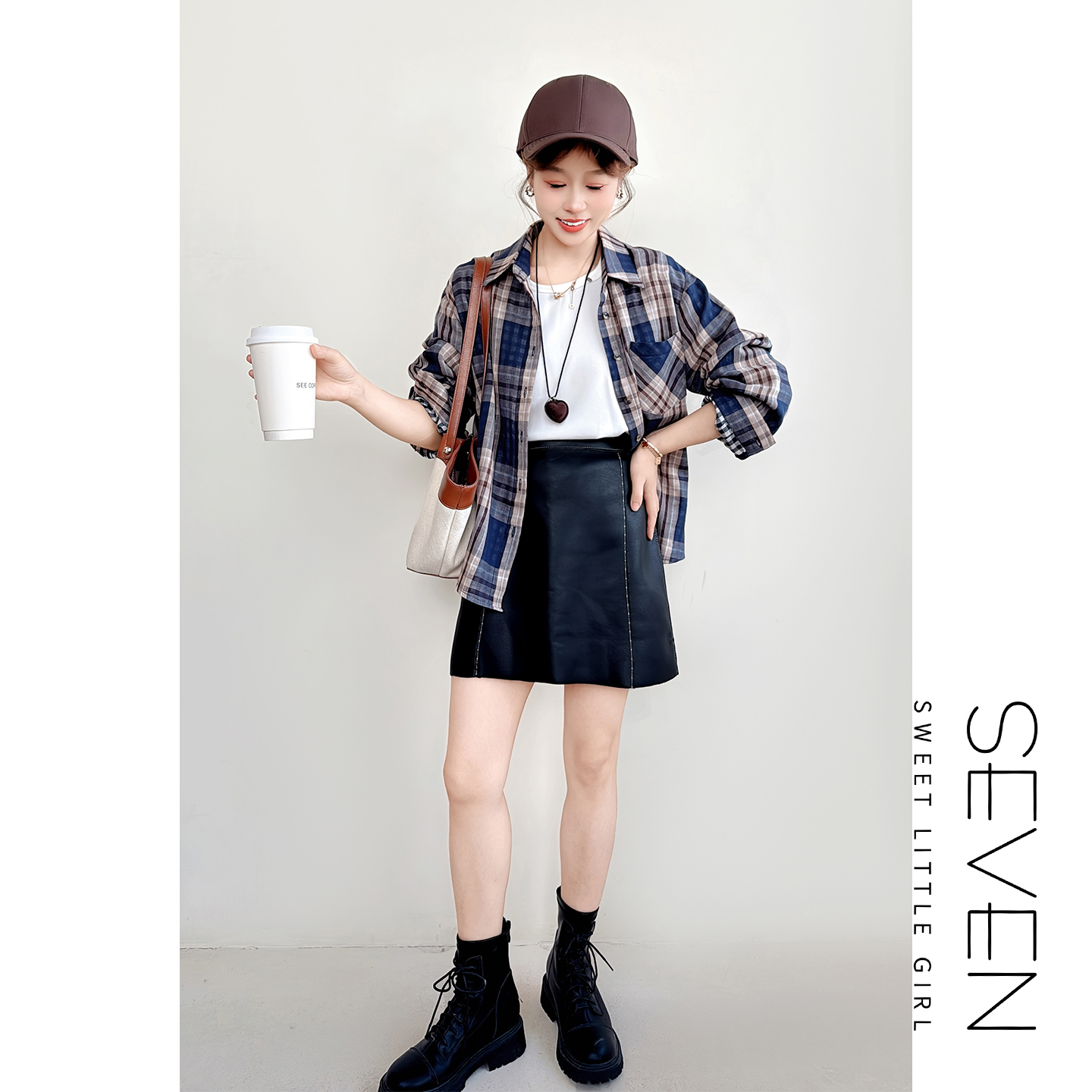 56现货|摩登皮影⑧七七146小个子早秋黑色皮裙长款半身裙女小美说