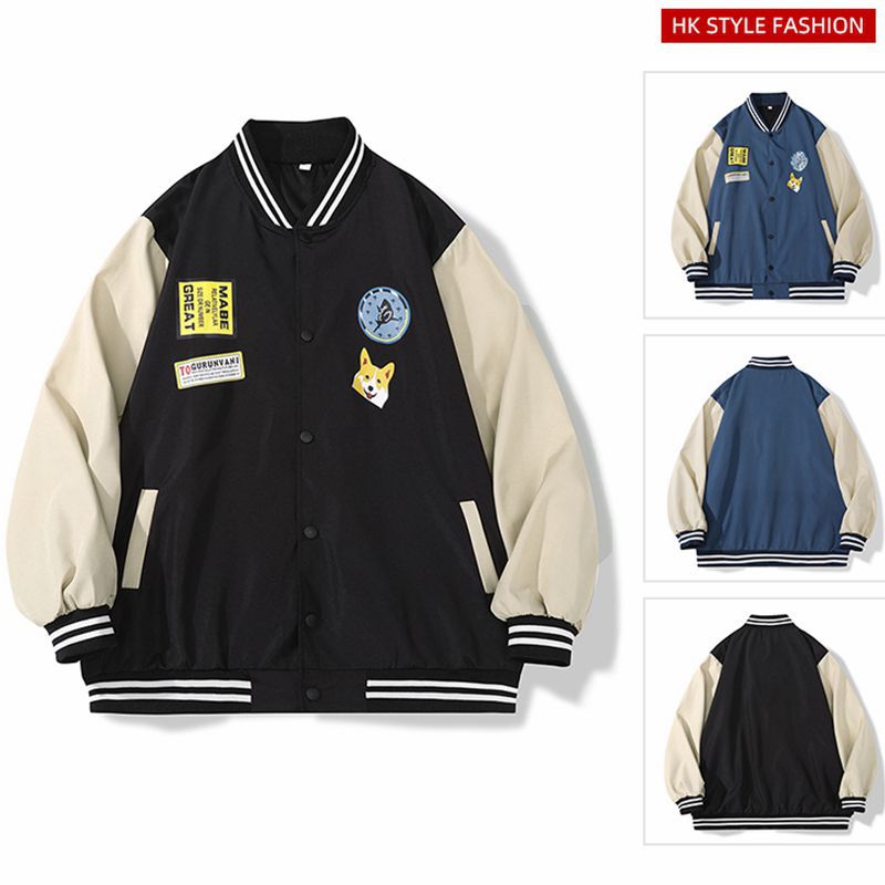 秋季时尚新款日系夹克男韩板潮流棒球服男孩秋装外套男式百搭帅气