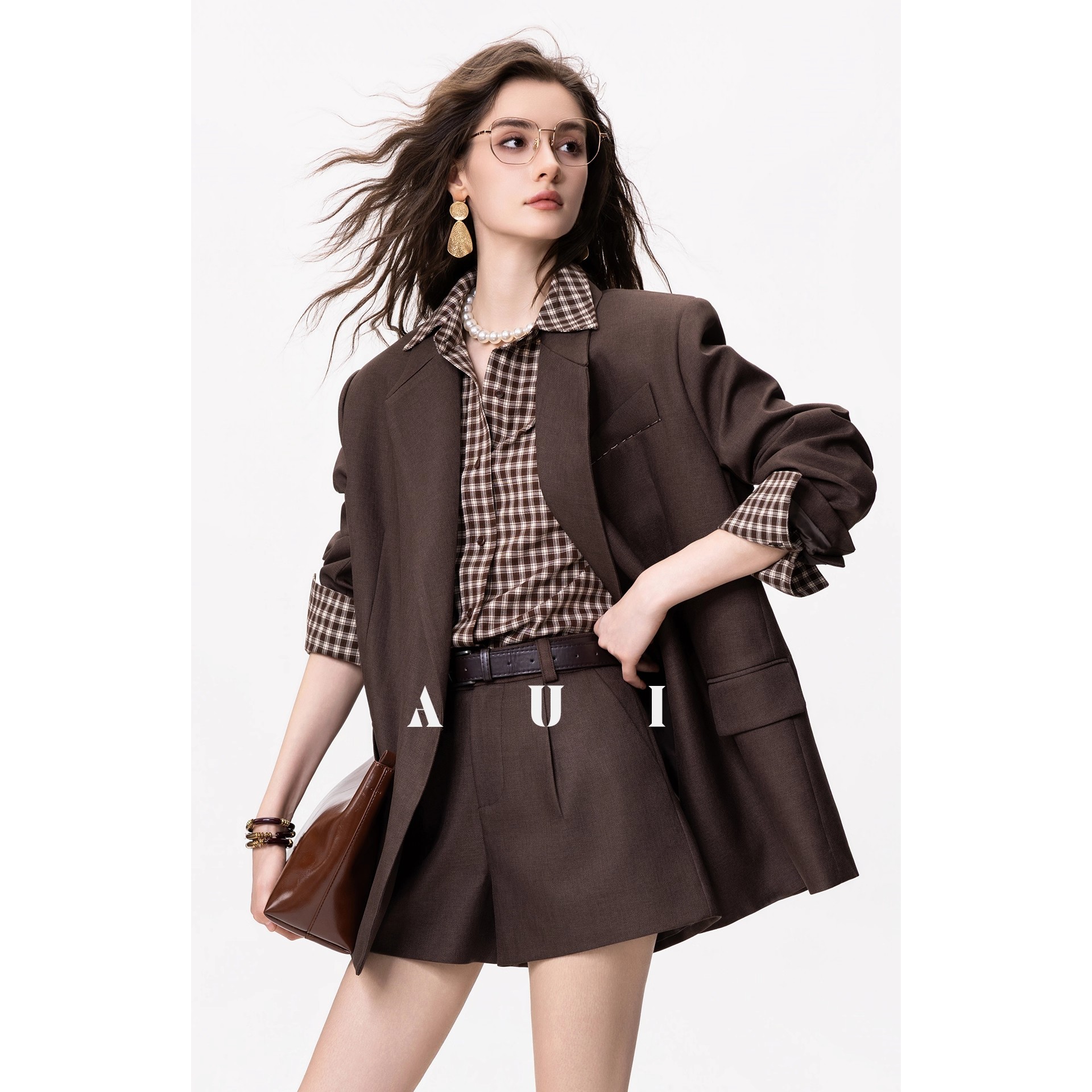 【七七专属】AUI休闲西装外套女职业正装通勤小西服-25W040757