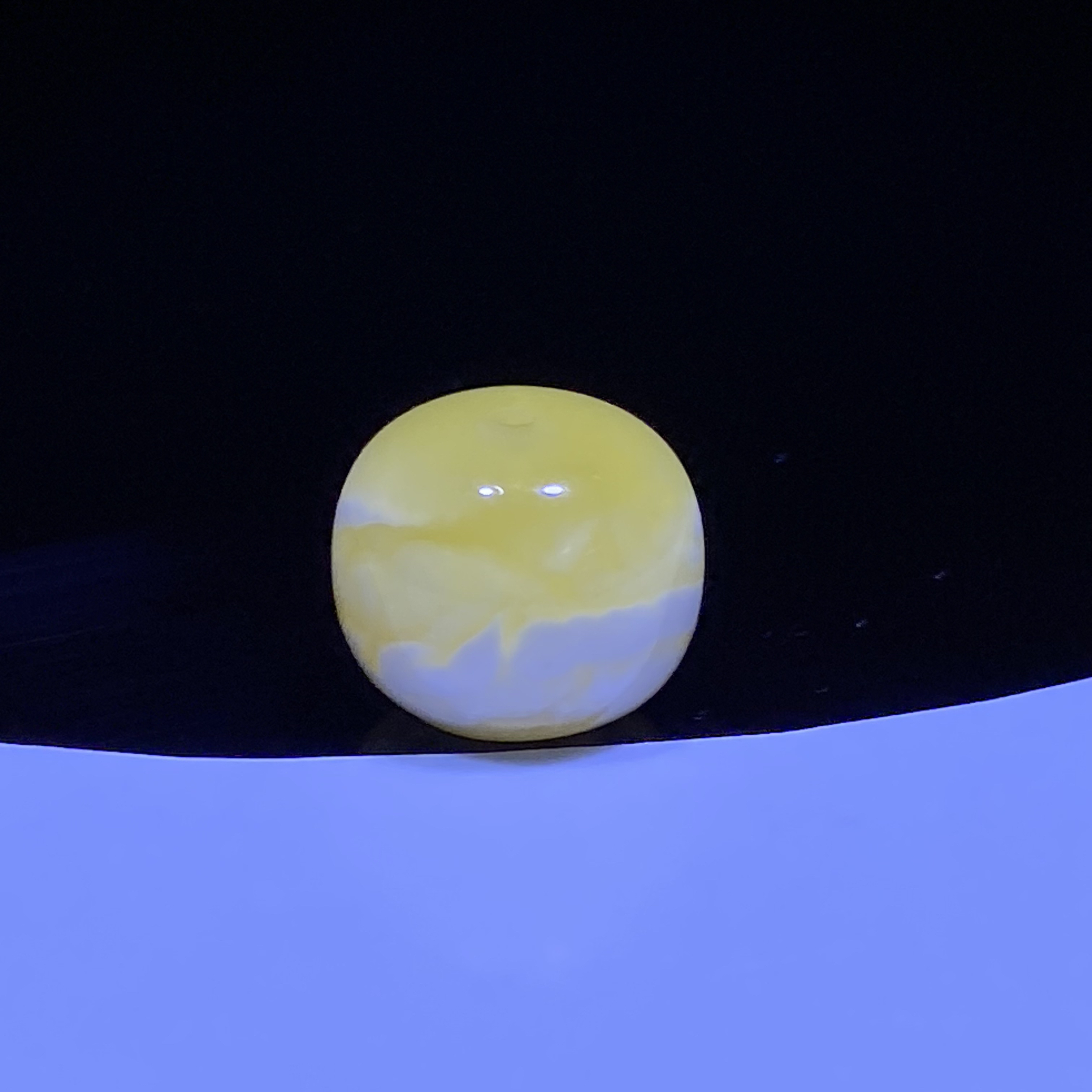 琥珀蜜蜡金瓷白虎皮纹老型墩单珠13.3mm