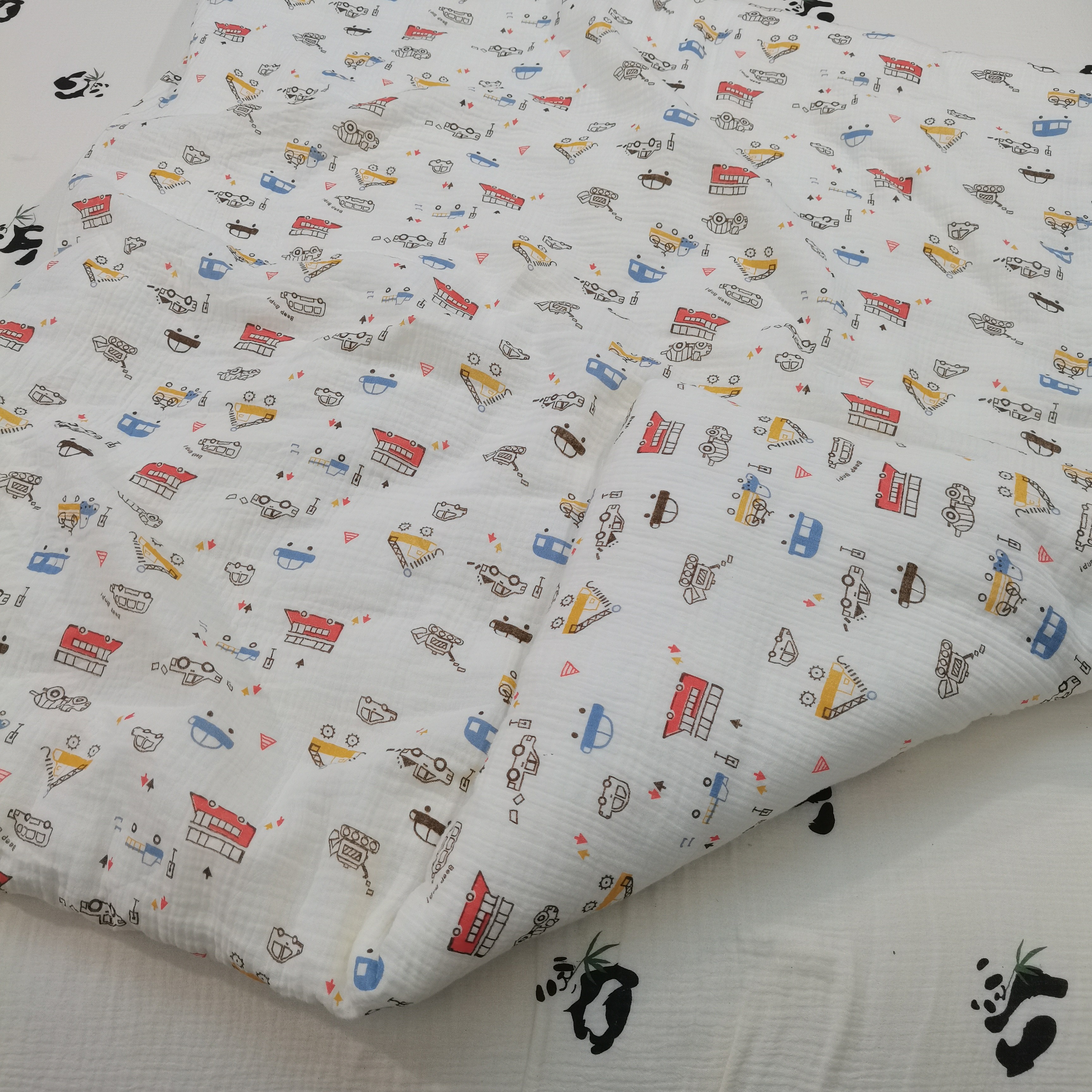 纯棉棉花被双层纱儿童绉布棉花被子新生儿母婴A类可拆卸婴儿被子