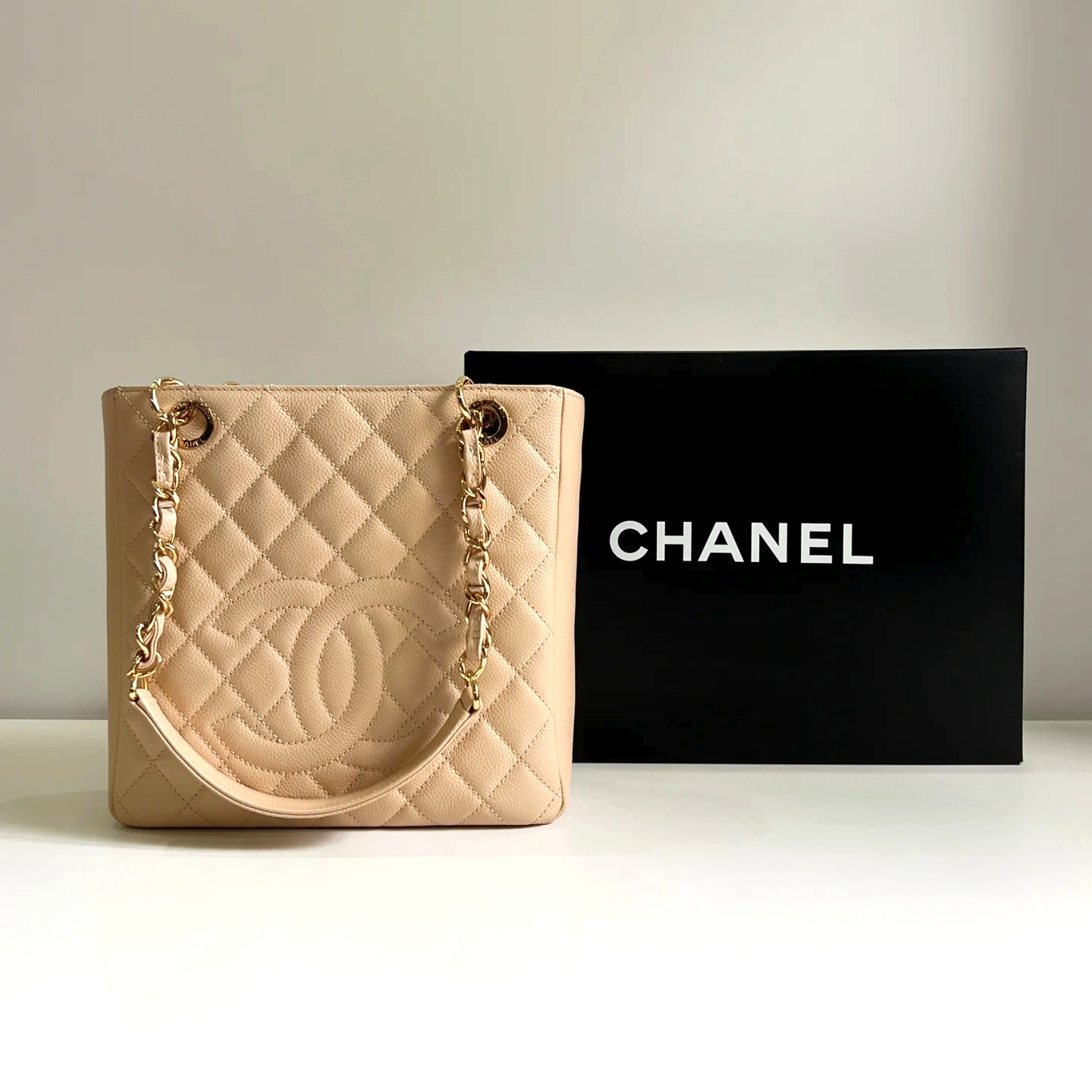 95新 Chanel/香奈儿 Chanel米金PST单肩包 25010032-03