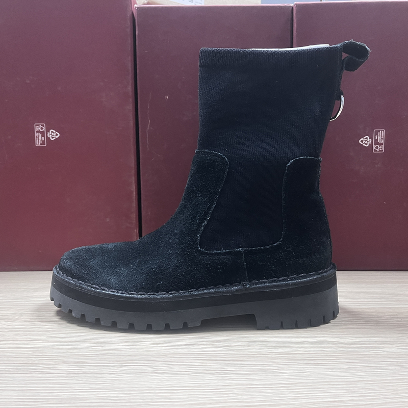 默认微瑕介意勿拍！ 时尚休闲百搭女士翻毛皮袜套中靴