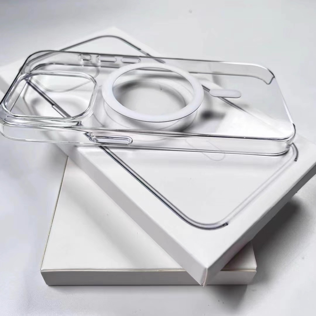 透明带动画磁吸手机壳适用苹果机型保护套