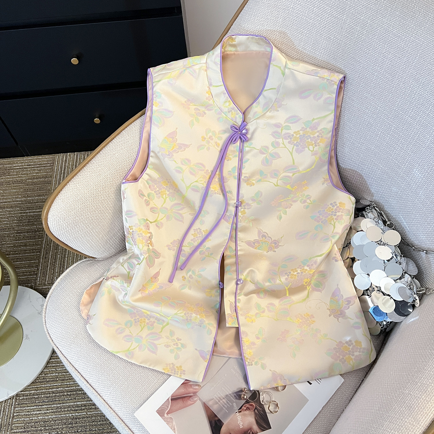 2505款【蝶恋花】新中式马夹春款国风马甲背心女无袖上衣