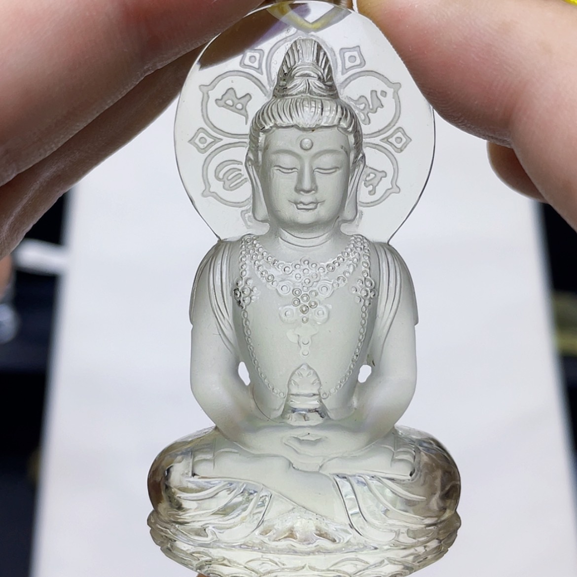 【闪购商品】水晶颈饰未镶嵌用****1黄水晶大师精雕阿咪吊坠