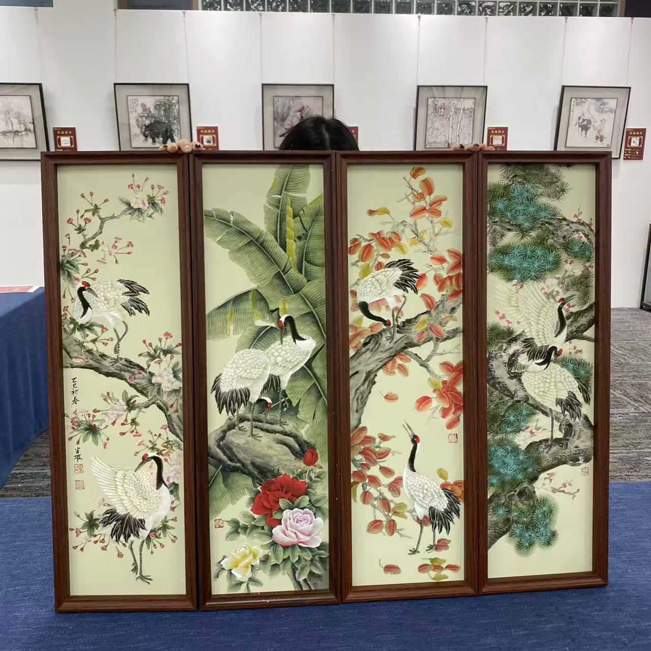 23*73竖幅/仙鹤四条屏/周作光