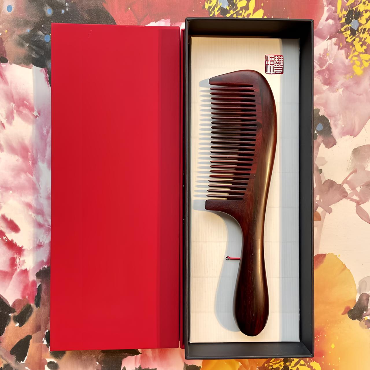 印度小叶紫檀黑金直发梳套装角梳细齿