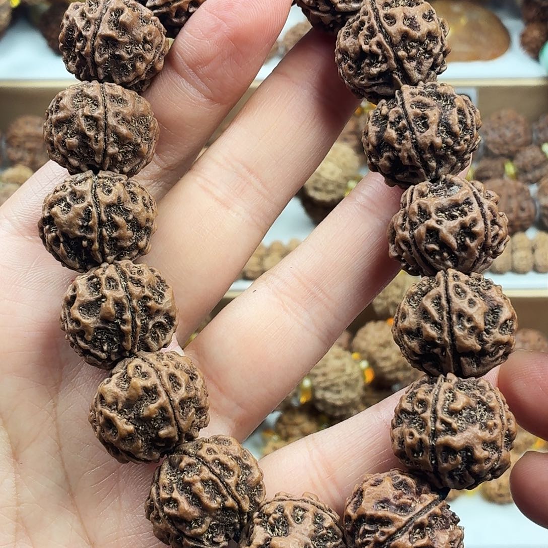 金刚菩提手串精品梅花铁籽盘龙纹